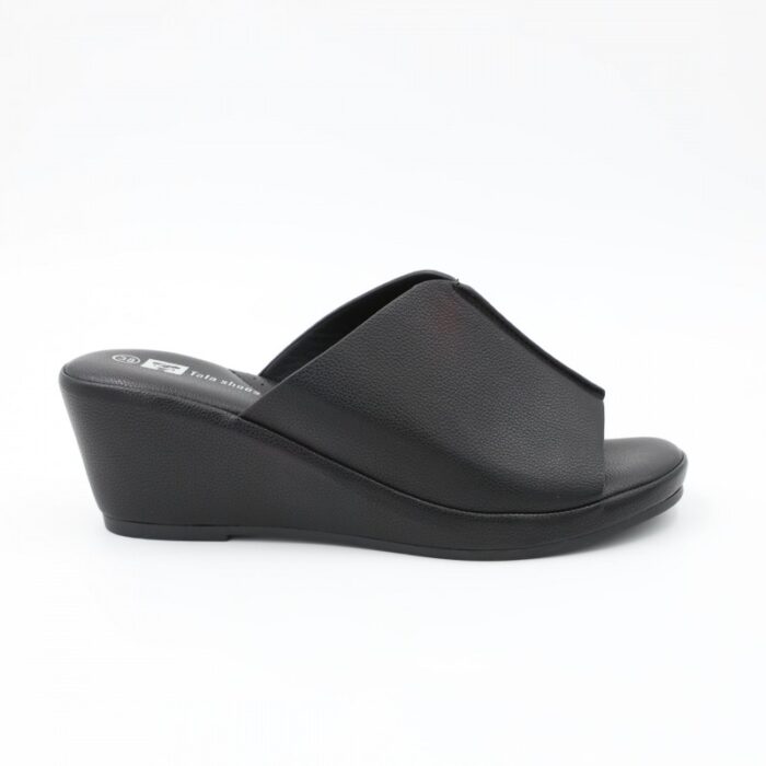 ⁦كندرة ستاتية مريحة نعل مرتفع لون أسود⁩ - الصورة ⁦4⁩