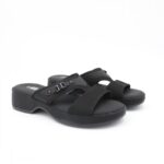 ⁦كندرة ستاتية مريحة نعل مرتفع لون أسود⁩ - الصورة ⁦2⁩