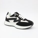 ⁦بوت رياضي ستاتي لون أسود وأبيض⁩ - الصورة ⁦2⁩