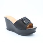 بابوج روكي بكعب عالي للنساء لون أسود