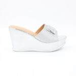 ⁦بابوج روكي بكعب عالي للنساء لون فضي⁩ - الصورة ⁦3⁩