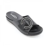 ⁦كندرة ستاتي جلد للنساء لون أسود⁩ - الصورة ⁦2⁩