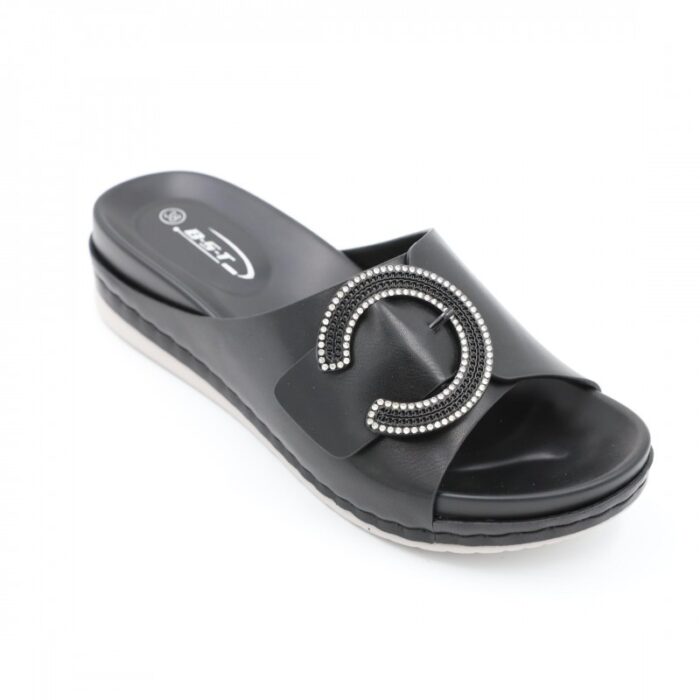 ⁦كندرة ستاتي جلد للنساء لون أسود⁩ - الصورة ⁦2⁩