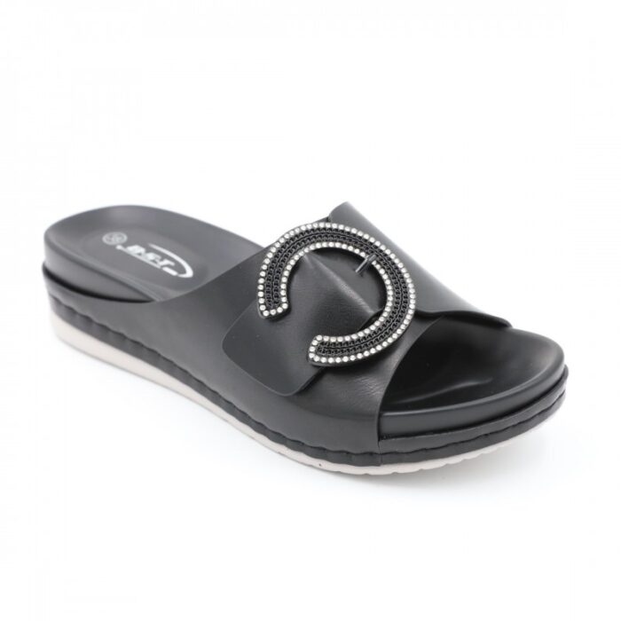 ⁦كندرة ستاتي جلد للنساء لون أسود⁩ - الصورة ⁦3⁩