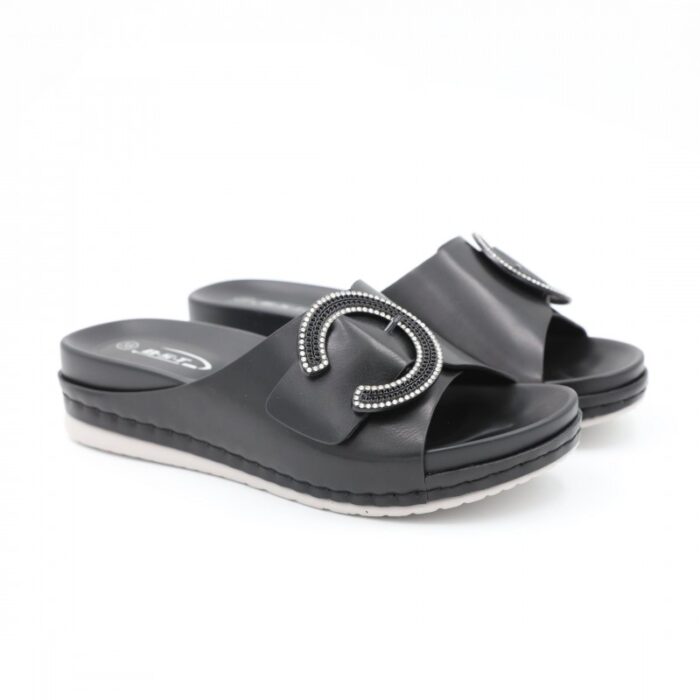 ⁦كندرة ستاتي جلد للنساء لون أسود⁩ - الصورة ⁦7⁩