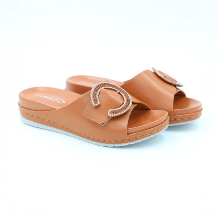 ⁦كندرة ستاتي جلد للنساء لون عسلي⁩ - الصورة ⁦7⁩