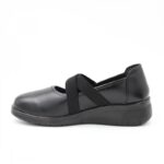 ⁦كندرة ستاتي جلد بحزام مطاطي للنساء لون أسود⁩ - الصورة ⁦6⁩