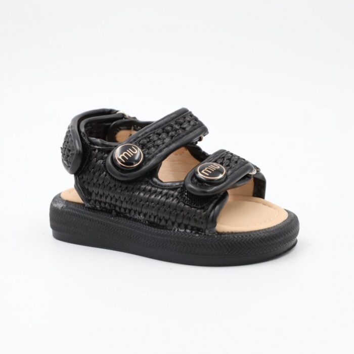 ⁦صندل بناتي للاطفال لون أسود⁩ - الصورة ⁦3⁩