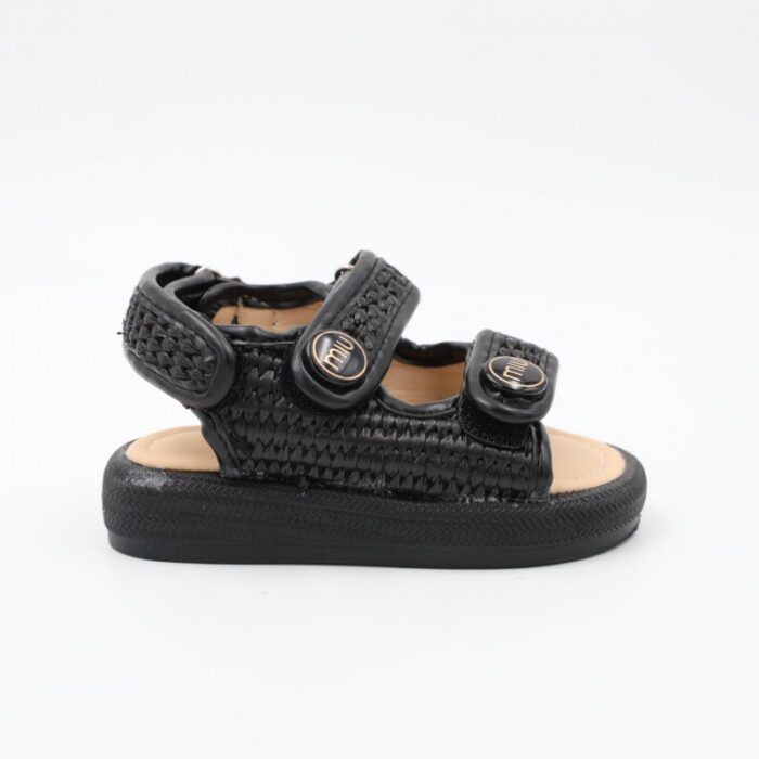 ⁦صندل بناتي للاطفال لون أسود⁩ - الصورة ⁦4⁩