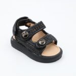 ⁦صندل بناتي للاطفال لون أسود⁩ - الصورة ⁦7⁩