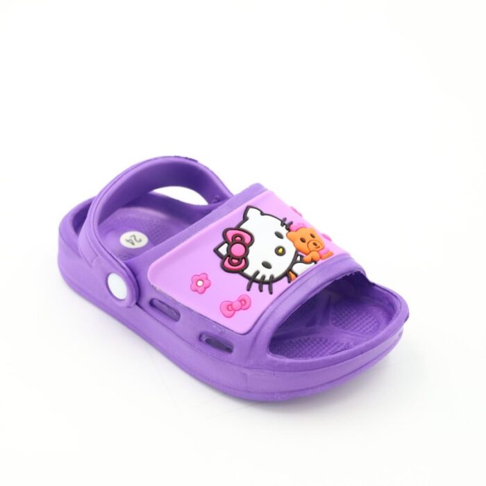 ⁦حذاء بتصميم هالو كيتي للأطفال لون بنفسجي⁩ - الصورة ⁦2⁩
