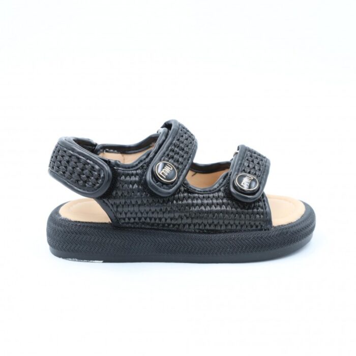 ⁦صندل بناتي للاطفال لون أسود⁩ - الصورة ⁦3⁩