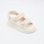 ⁦صندل بناتي بشريط لاصق للاطفال لون أبيض⁩ - الصورة ⁦3⁩