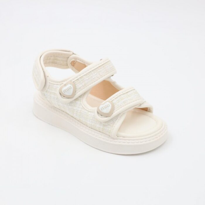⁦صندل بناتي بشريط لاصق للاطفال لون أبيض⁩ - الصورة ⁦3⁩