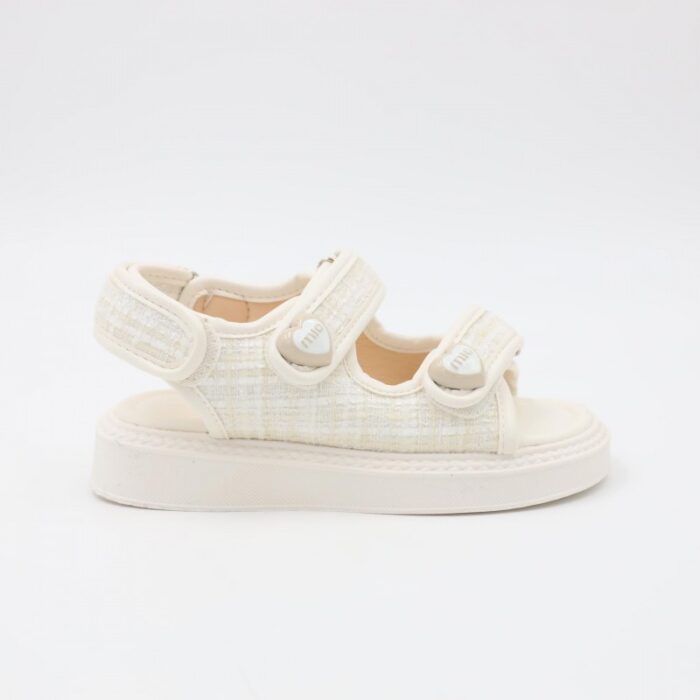 ⁦صندل بناتي بشريط لاصق للاطفال لون أبيض⁩ - الصورة ⁦4⁩