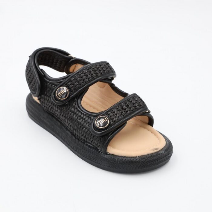 ⁦صندل بناتي للاطفال لون أسود⁩ - الصورة ⁦5⁩