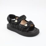 ⁦صندل بناتي للاطفال لون أسود⁩ - الصورة ⁦3⁩