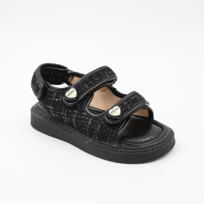 ⁦صندل بناتي للاطفال لون أسود⁩ - الصورة ⁦3⁩