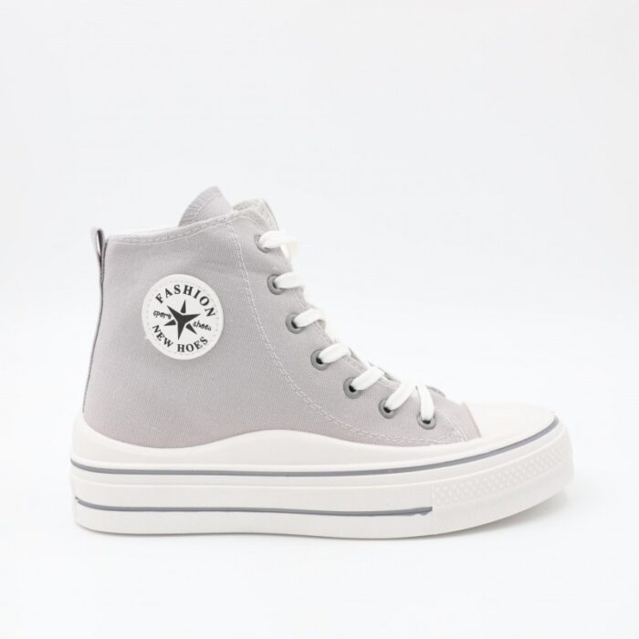 ⁦حذاء كاجوال ساق طويل ستاتي لون سكني وأبيض⁩ - الصورة ⁦3⁩