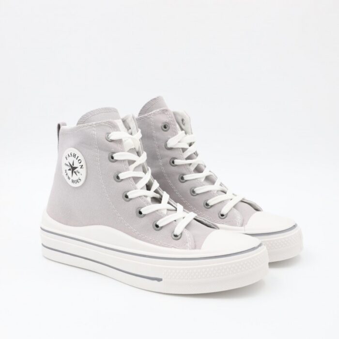 ⁦حذاء كاجوال ساق طويل ستاتي لون سكني وأبيض⁩ - الصورة ⁦6⁩