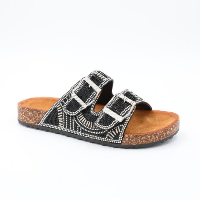 ⁦شبشب ستاتي مزخرف للنساء لون أسود⁩ - الصورة ⁦5⁩