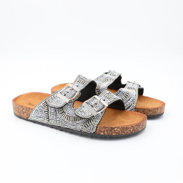 ⁦شبشب ستاتي مزخرف للنساء لون أبيض⁩ - الصورة ⁦5⁩