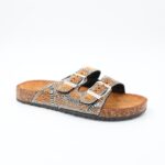 ⁦شبشب ستاتي مزخرف للنساء لون فضي وكاكي⁩ - الصورة ⁦2⁩