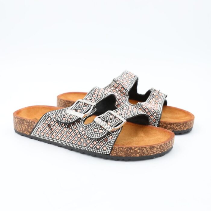 103385852_686c23c7dd97e شبشب ستاتي مزخرف للنساء لون فضي وزهري - الصورة 1