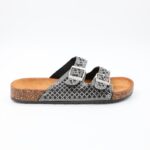 ⁦شبشب ستاتي مزخرف للنساء لون فضي وأسود⁩ - الصورة ⁦3⁩