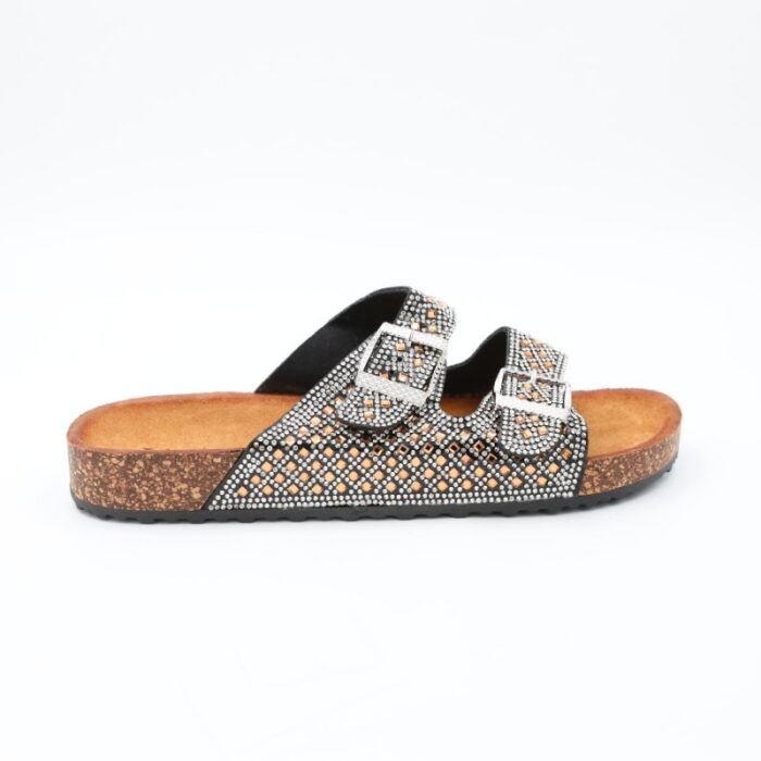 ⁦شبشب ستاتي مزخرف للنساء لون فضي وذهبي⁩ - الصورة ⁦3⁩