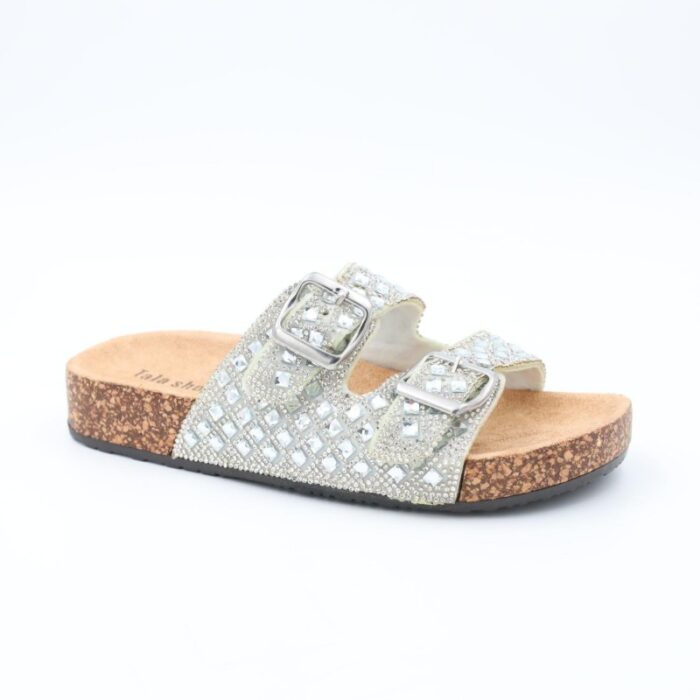 ⁦شبشب ستاتي مزخرف للنساء لون فضي⁩ - الصورة ⁦2⁩