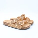 شبشب ستاتي مزخرف للنساء لون ذهبي