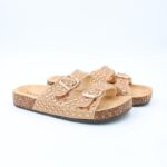 شبشب ستاتي مزخرف للنساء لون عسلي