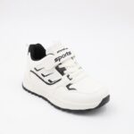 ⁦بوت رياضي جلد للأطفال لون أبيض⁩ - الصورة ⁦2⁩