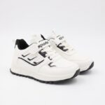 ⁦بوت رياضي جلد للأطفال لون أبيض⁩ - الصورة ⁦8⁩