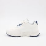 ⁦بوت رياضي جلد للأطفال لون أبيض وكحلي⁩ - الصورة ⁦4⁩