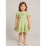 فستان بناتي لون أخضر