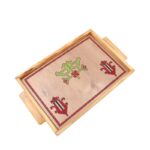 ⁦صينية الخليل تطريز على الخشب حجم 37*22.5 سم⁩ - الصورة ⁦2⁩