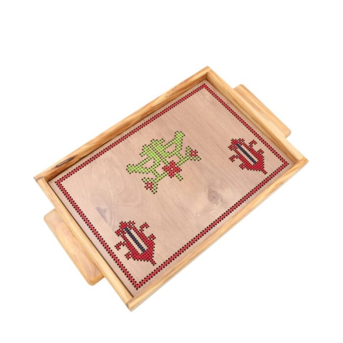 ⁦صينية الخليل تطريز على الخشب حجم 37*22.5 سم⁩ - الصورة ⁦2⁩