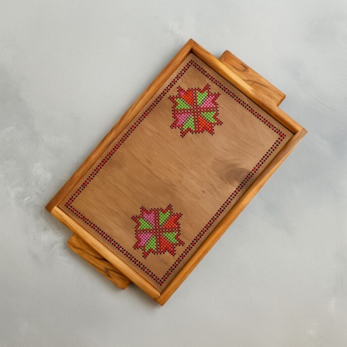 103385900_686c241ca7d21 صينية القدس تطريز على الخشب حجم 37*22.5 سم - الصورة 1