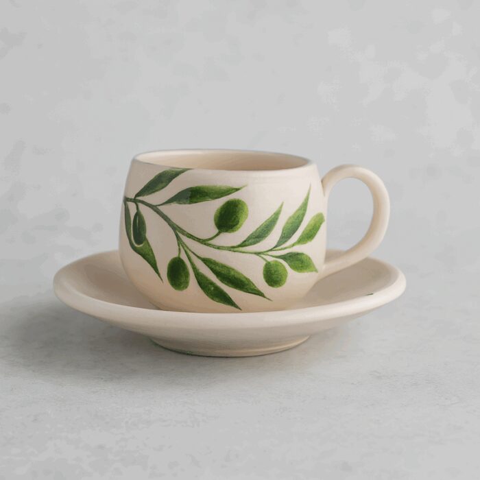 ⁦طقم فنجان الزيتون حجم 15*7 سم⁩ - الصورة ⁦2⁩