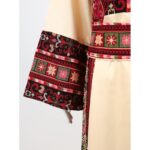 ⁦ثوب فلسطيني تطريز ماكنة لون بيج بتطريز ملون⁩ - الصورة ⁦6⁩