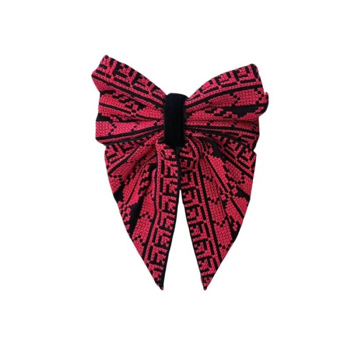 103385938_686e8eaf77338 فيونكة للشعر تطريز لون أحمر و أسود - الصورة 1