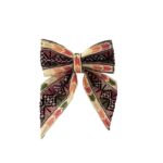 فيونكة للشعر تطريز لون بني وذهبي وخمري