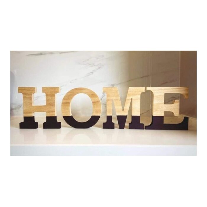 ⁦ديكور خشب بتصميم كلمة Home أبعاد الحرف 17 *17 سم⁩ - الصورة ⁦3⁩