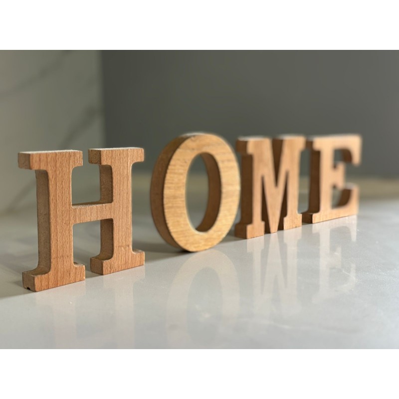 ⁦ديكور خشب بتصميم كلمة Home أبعاد الحرف 9 *9 سم⁩ - الصورة ⁦1⁩