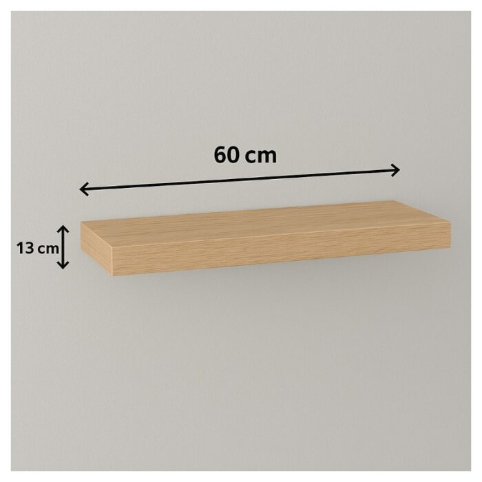 ⁦رف خشبي لون بيج 60 * 13 سم⁩ - الصورة ⁦1⁩