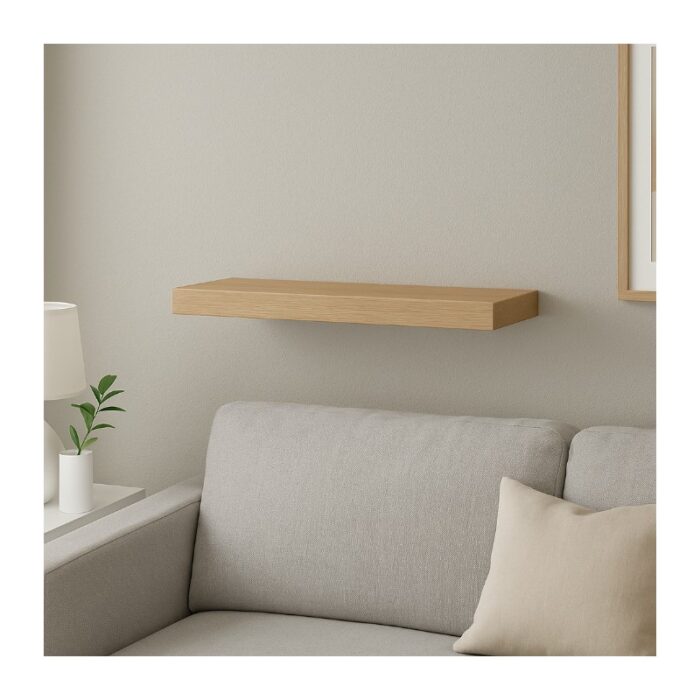 ⁦رف خشبي لون بيج 60 * 13 سم⁩ - الصورة ⁦2⁩