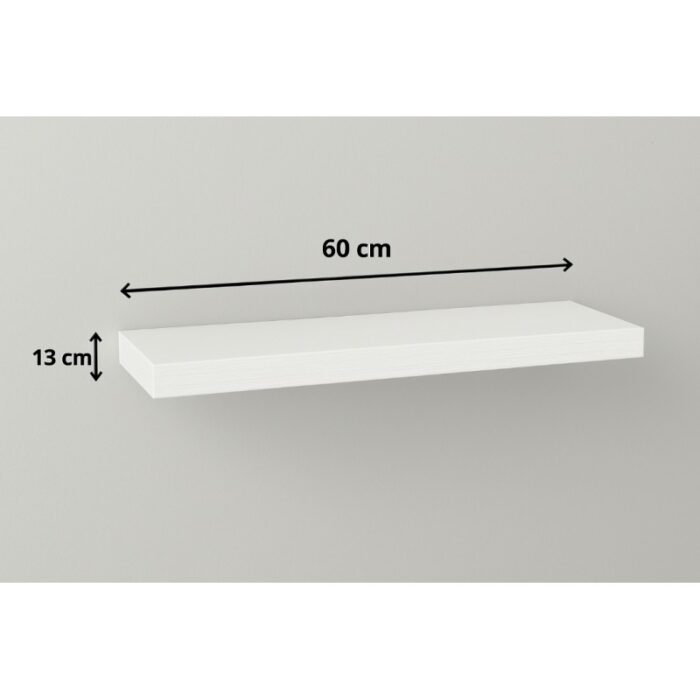 ⁦رف خشبي لون أبيض 60 * 13 سم⁩ - الصورة ⁦2⁩