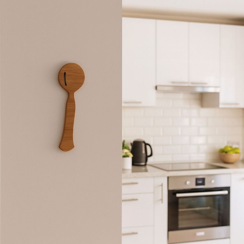 ⁦قطعة ديكور من الخشب على شكل ملعقة 25 سم⁩ - الصورة ⁦1⁩